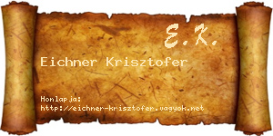 Eichner Krisztofer névjegykártya